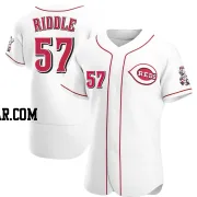 JT Riddle Men's Cincinnati Reds White Authentic Home Jersey