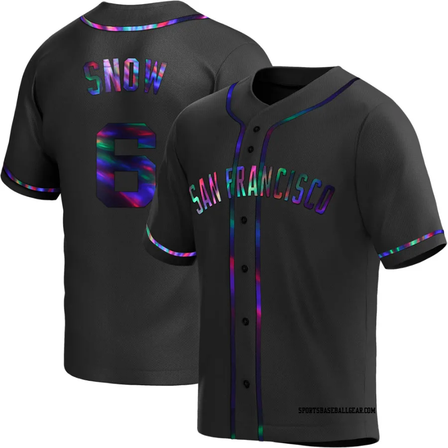 J.t. Snow Men's San Francisco Giants Black Holographic Replica Alternate Jersey