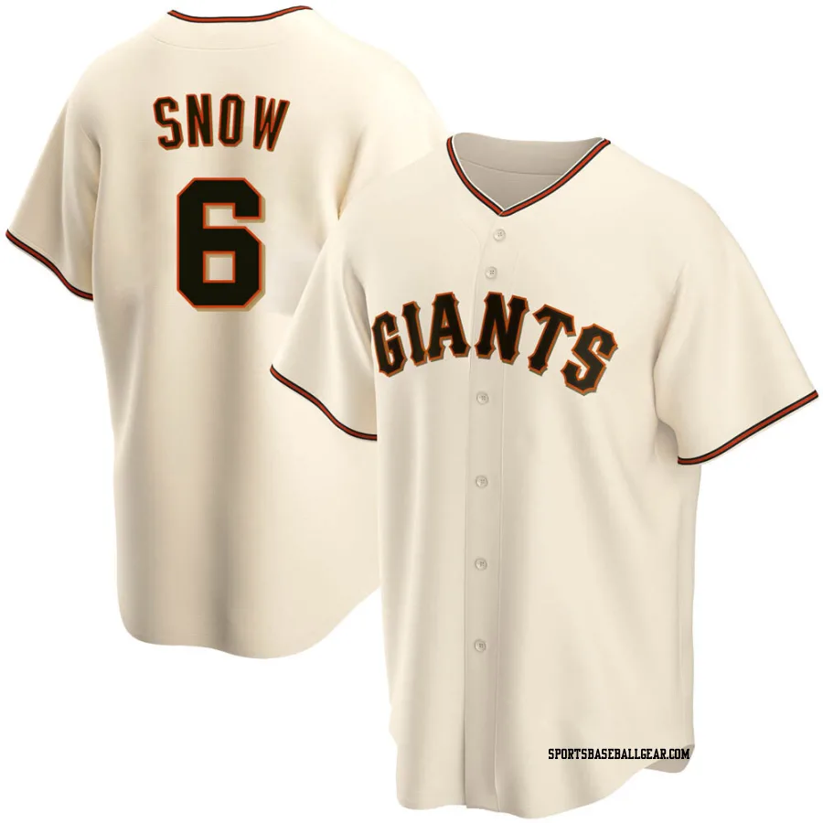 J.t. Snow Men's San Francisco Giants Cream Replica Home Jersey