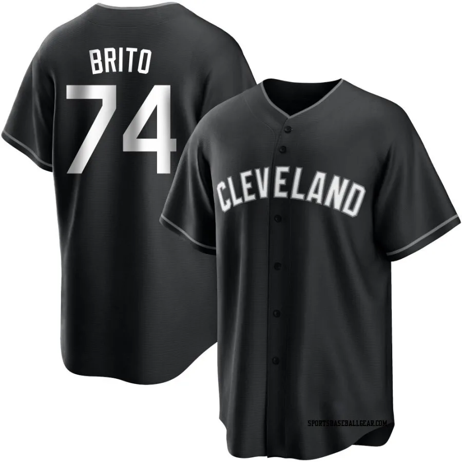 Juan Brito Men's Cleveland Guardians Black/White Replica Jersey