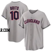 Juan Brito Men's Cleveland Guardians Gray Replica Road Jersey