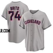 Juan Brito Men's Cleveland Guardians Gray Replica Road Jersey