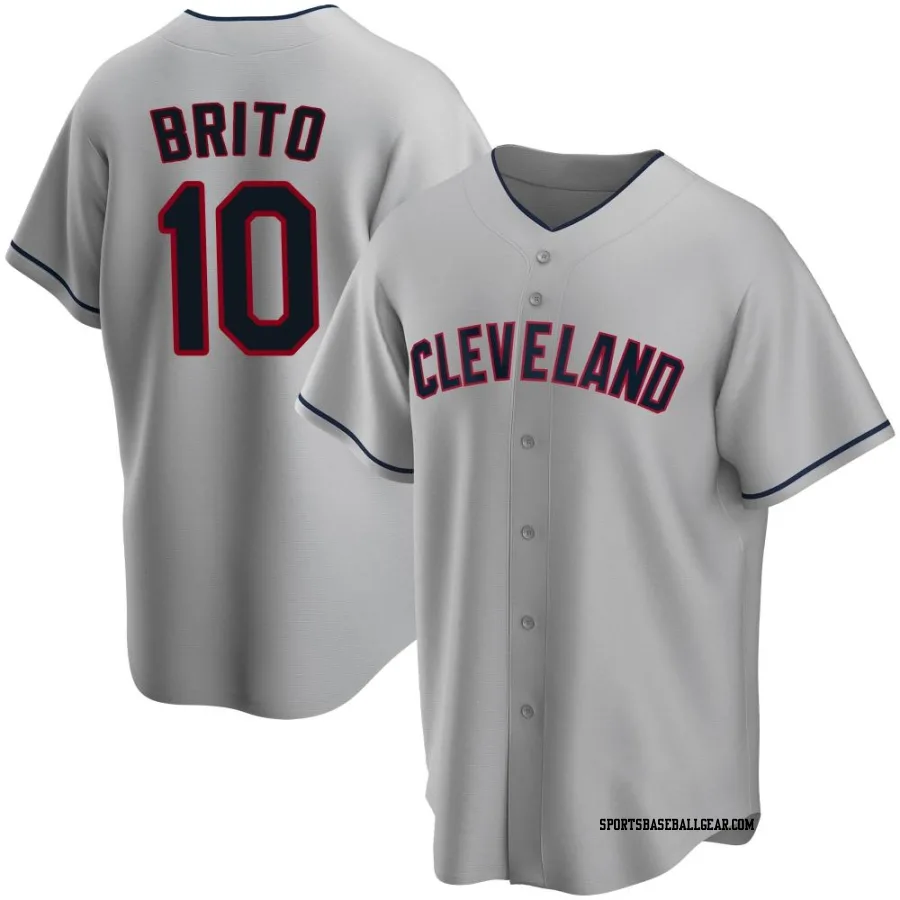 Juan Brito Men's Cleveland Guardians Gray Replica Road Jersey