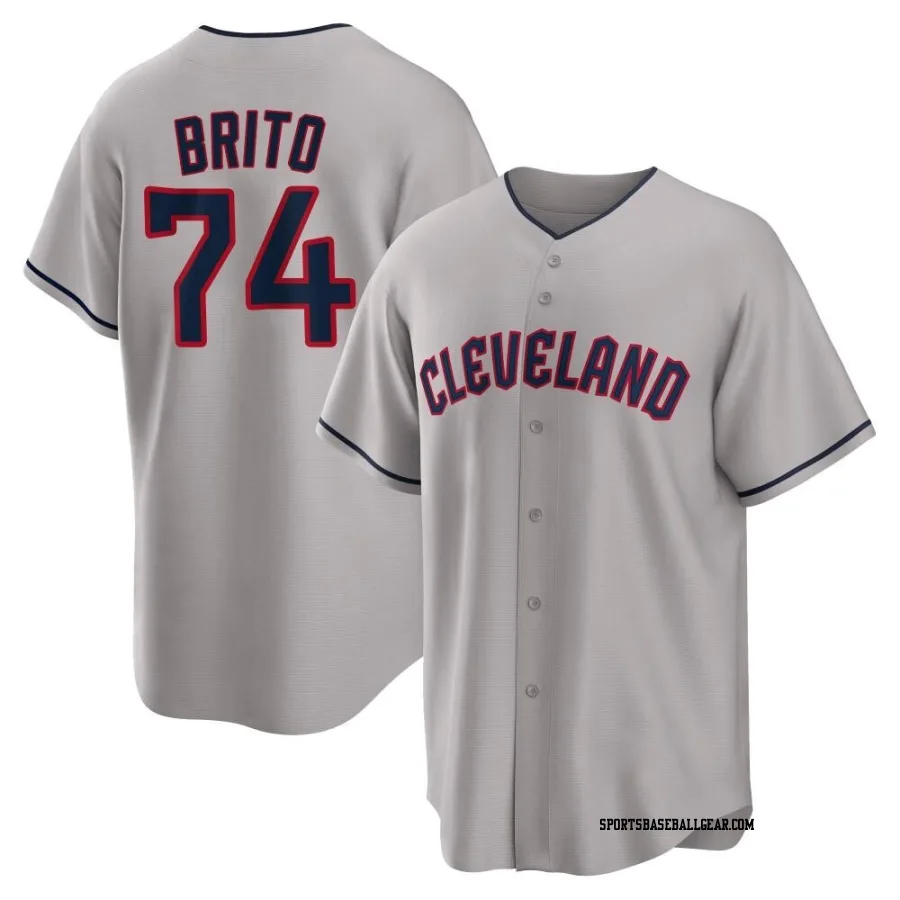 Juan Brito Men's Cleveland Guardians Gray Replica Road Jersey