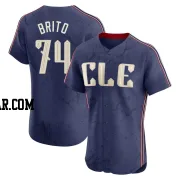 Juan Brito Men's Cleveland Guardians Navy Elite 2024 City Connect Jersey