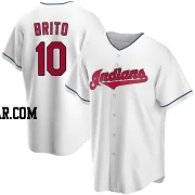 Juan Brito Men's Cleveland Guardians White Replica Home Jersey