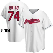 Juan Brito Men's Cleveland Guardians White Replica Home Jersey