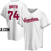 Juan Brito Men's Cleveland Guardians White Replica Home Jersey