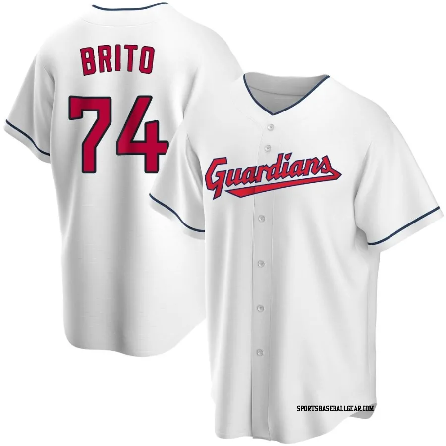 Juan Brito Men's Cleveland Guardians White Replica Home Jersey