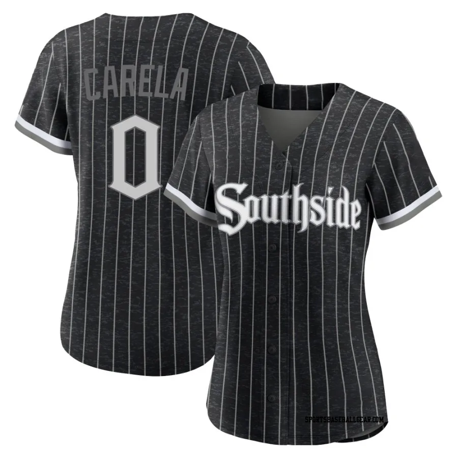 Juan Carela Women's Chicago White Sox Black Authentic 2021 City Connect Jersey