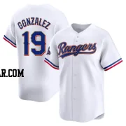 Juan Gonzalez Men's Texas Rangers Gold Limited White 2024 Collection Jersey