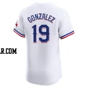 Juan Gonzalez Men's Texas Rangers White Elite Home Jersey