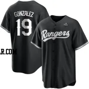 Juan Gonzalez Men's Texas Rangers White Replica Black 2023 World Series Jersey