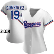 Juan Gonzalez Women's Texas Rangers White Authentic Home 2023 World Series Champions Jersey