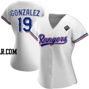 Juan Gonzalez Women's Texas Rangers White Replica Home 2023 World Series Jersey