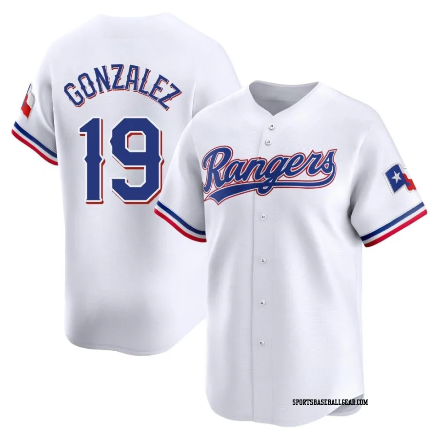 Juan Gonzalez Youth Texas Rangers White Limited Home Jersey