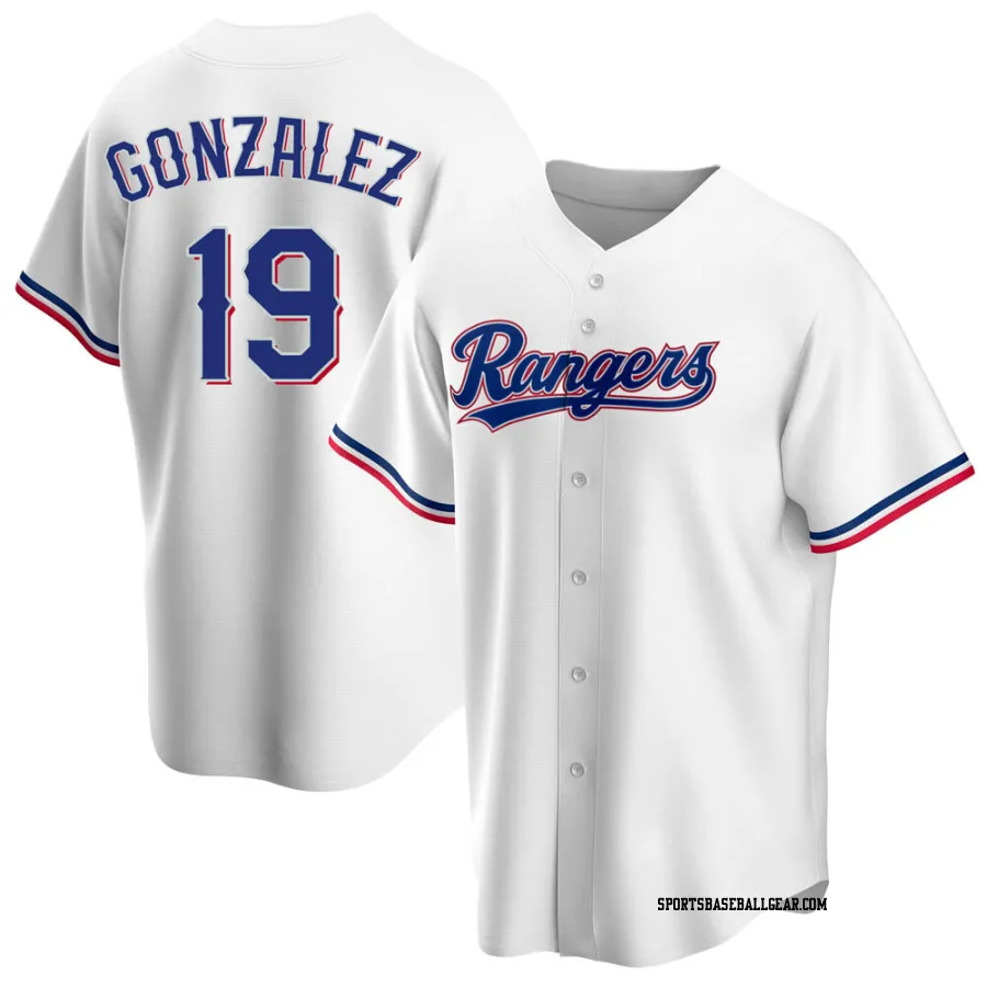 Juan Gonzalez Youth Texas Rangers White Replica Home Jersey