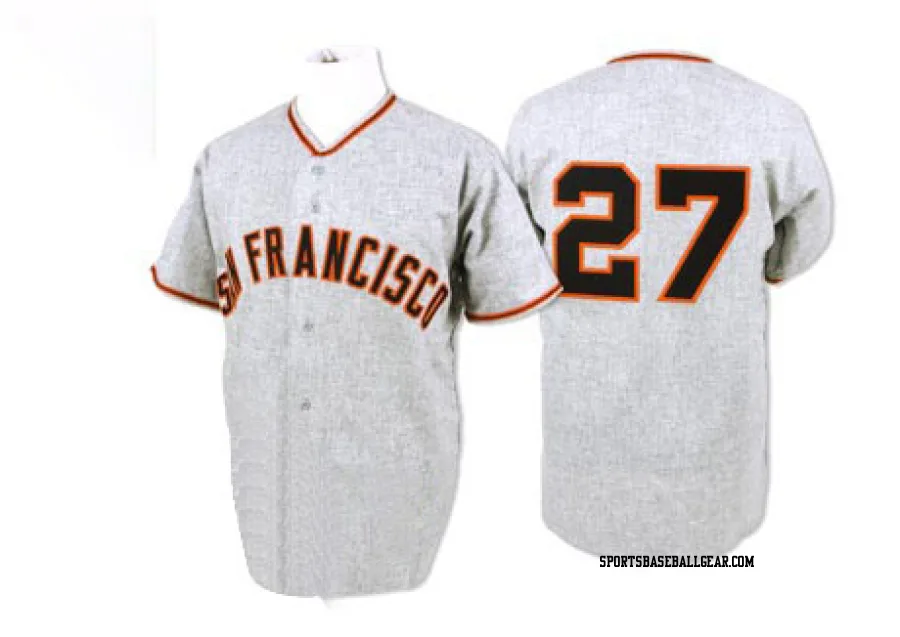 Juan Marichal Men's San Francisco Giants Grey Authentic 1962 Throwback Jersey