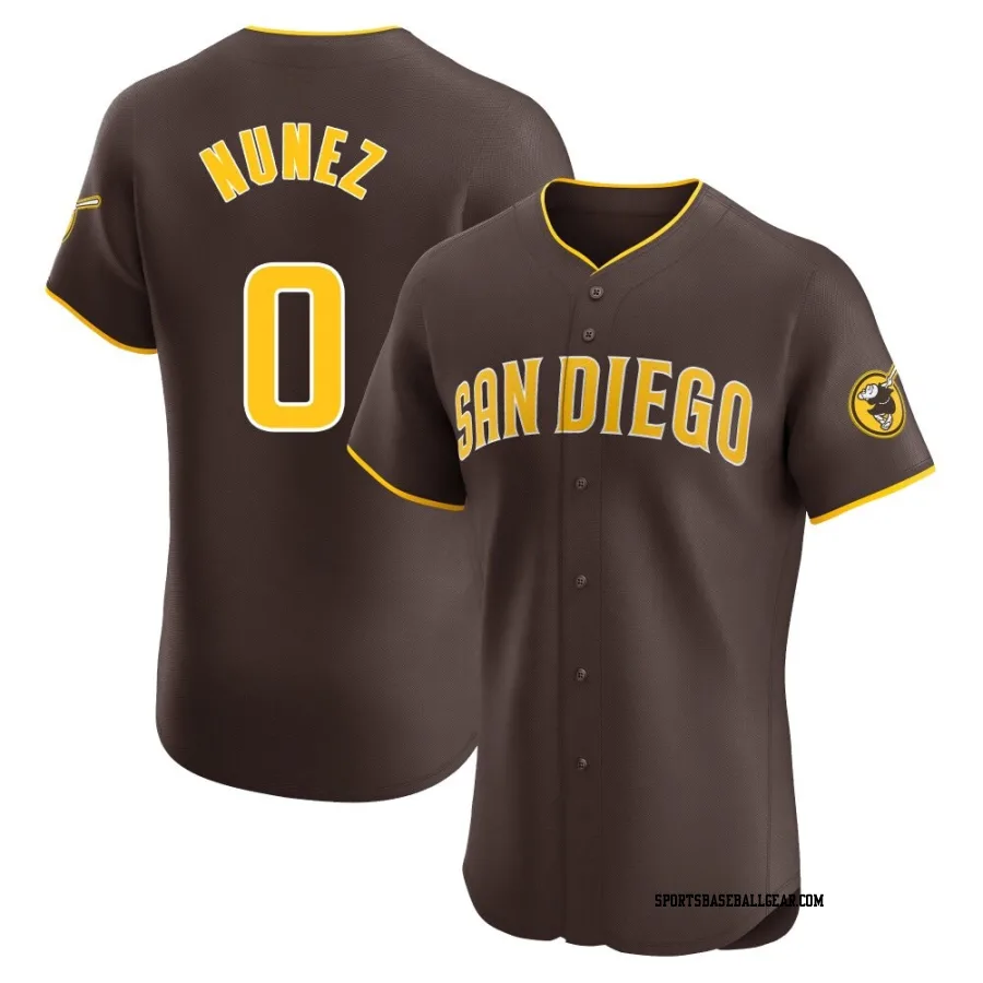 Juan Nunez Men's San Diego Padres Brown Elite Road Vapor Premier Jersey