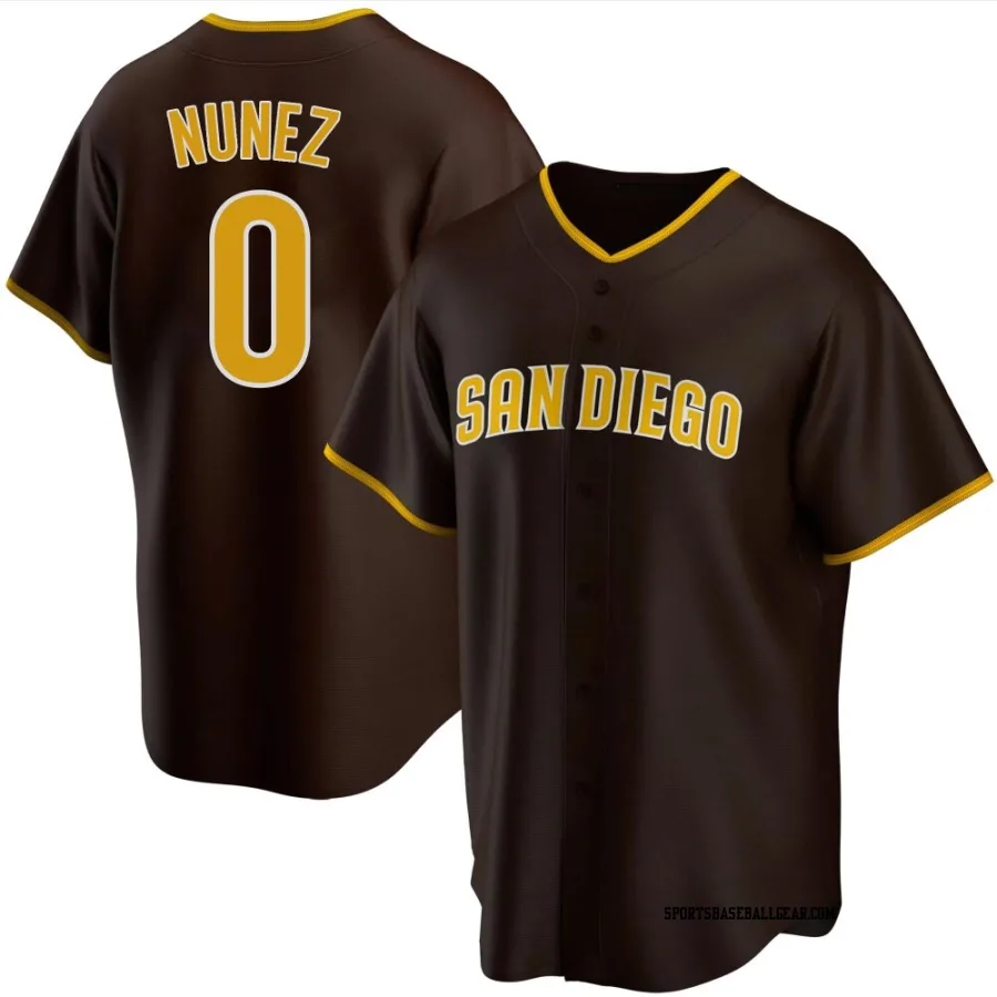 Juan Nunez Men's San Diego Padres Brown Replica Road Jersey