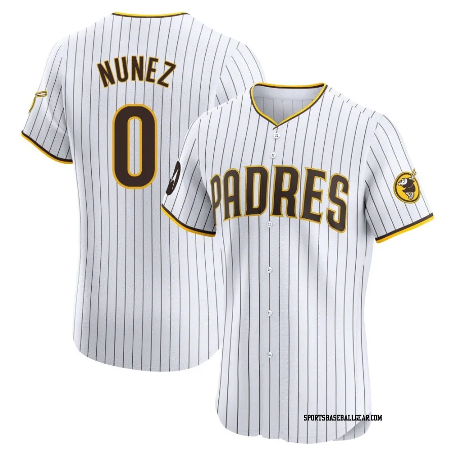 Juan Nunez Men's San Diego Padres White Elite Home Patch Jersey