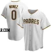 Juan Nunez Men's San Diego Padres White/Brown Replica Home Jersey