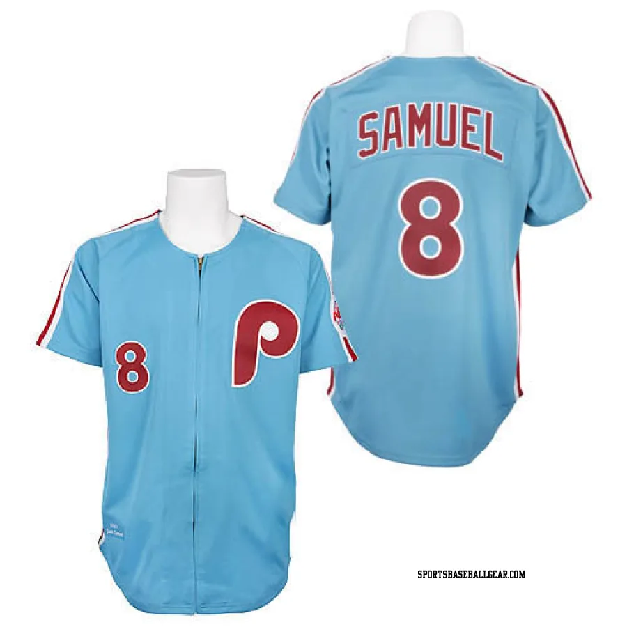 Juan Samuel Men's Philadelphia Phillies Blue Authentic 1984 Throwback Jersey