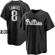 Juan Samuel Youth Philadelphia Phillies Black/White Replica Jersey