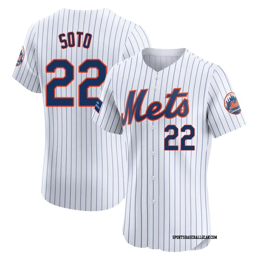 Juan Soto Men's New York Mets White Elite Home Patch Jersey