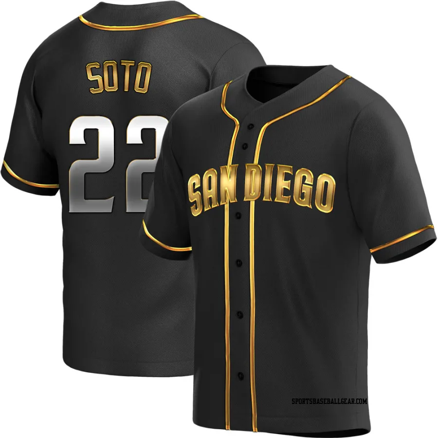 Juan Soto Men's San Diego Padres Black Golden Replica Alternate Jersey