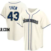 Juan Then Men's Seattle Mariners Cream Replica Alternate Jersey