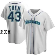 Juan Then Men's Seattle Mariners White Replica Home Jersey