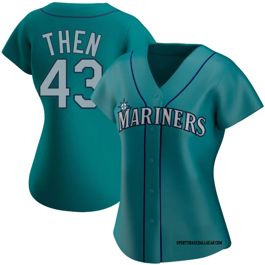 Juan Then Women's Seattle Mariners Aqua Replica Alternate Jersey