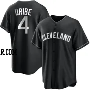 Juan Uribe Men's Cleveland Guardians Black/White Replica Jersey