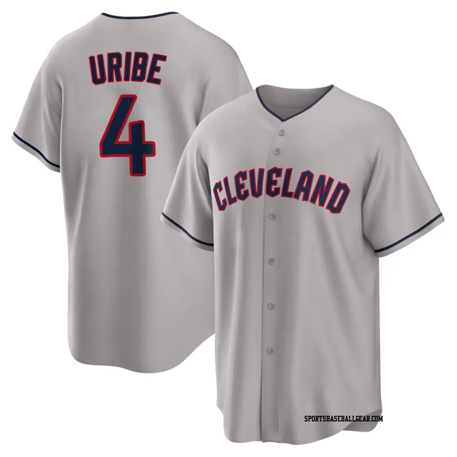 Juan Uribe Men's Cleveland Guardians Gray Replica Road Jersey