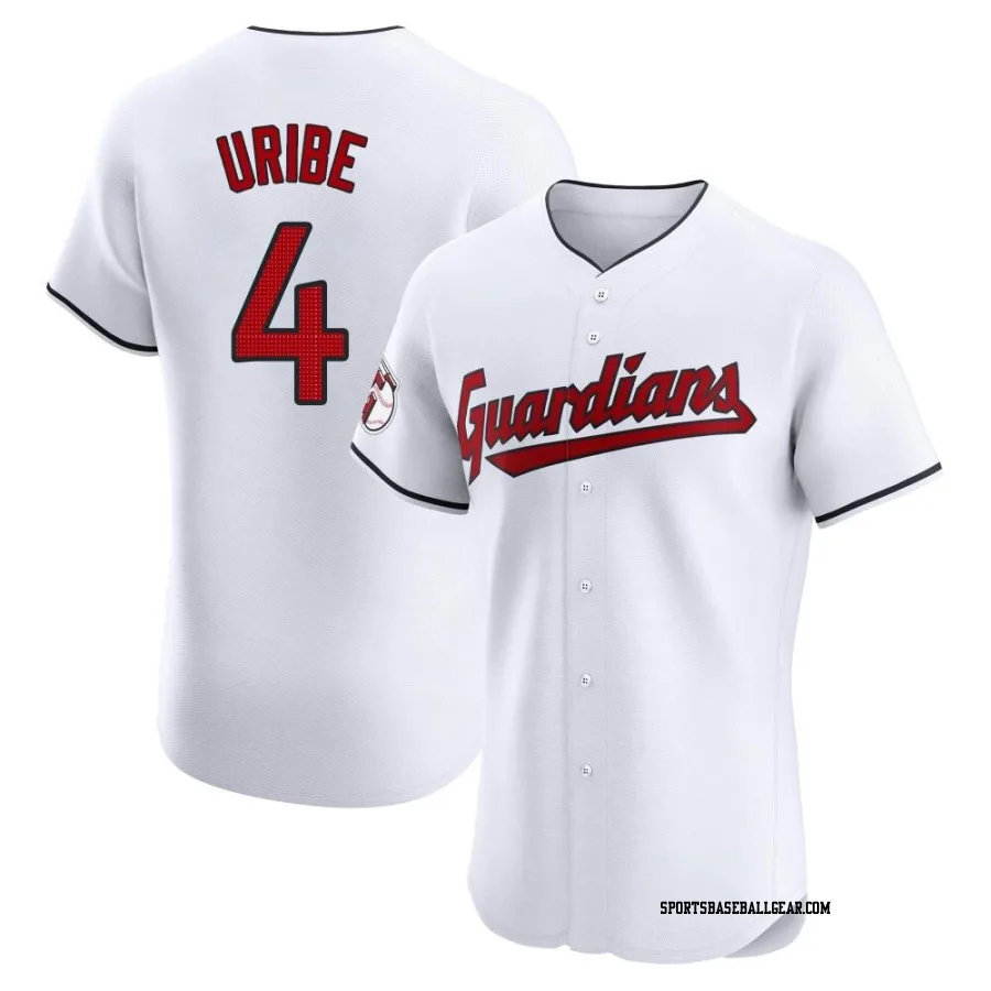 Juan Uribe Men's Cleveland Guardians White Elite Home Jersey