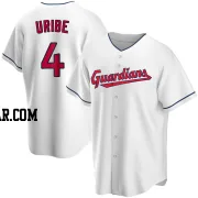 Juan Uribe Men's Cleveland Guardians White Replica Home Jersey