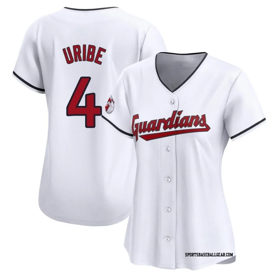 Juan Uribe Women's Cleveland Guardians White Limited Home Jersey