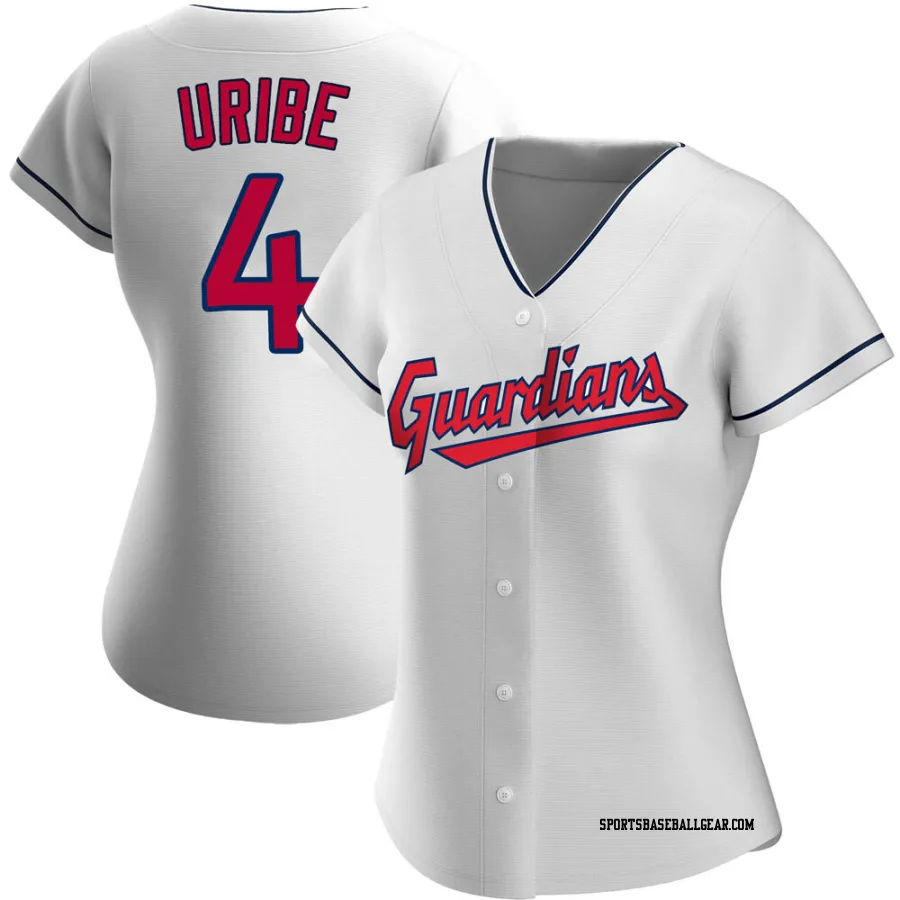 Juan Uribe Women's Cleveland Guardians White Replica Home Jersey