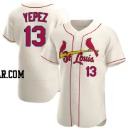 Juan Yepez Men's St. Louis Cardinals Cream Authentic Alternate Jersey