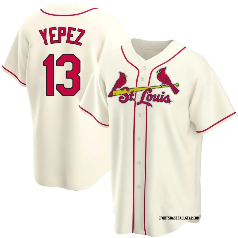 Juan Yepez Men's St. Louis Cardinals Cream Replica Alternate Jersey