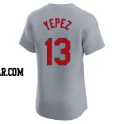 Juan Yepez Men's St. Louis Cardinals Gray Elite Road Jersey