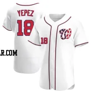 Juan Yepez Men's Washington Nationals White Authentic Alternate Jersey