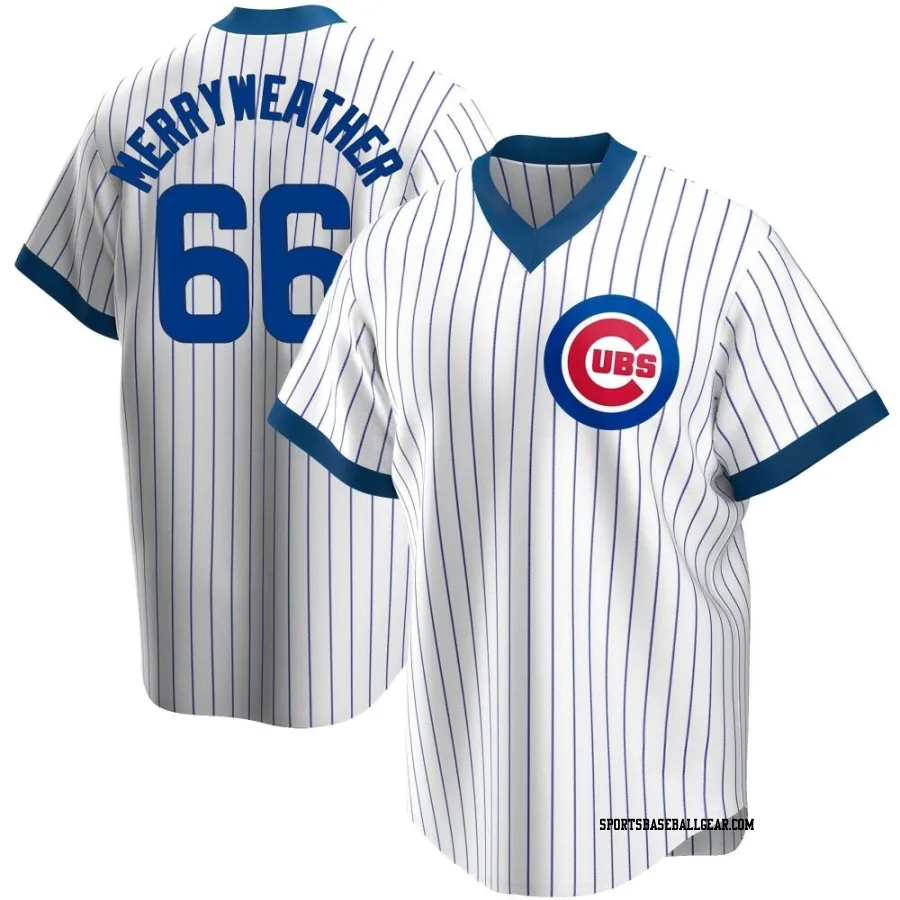 Julian Merryweather Men's Chicago Cubs White Replica Home Cooperstown Collection Jersey