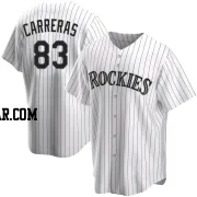 Julio Carreras Men's Colorado Rockies White Replica Home Jersey