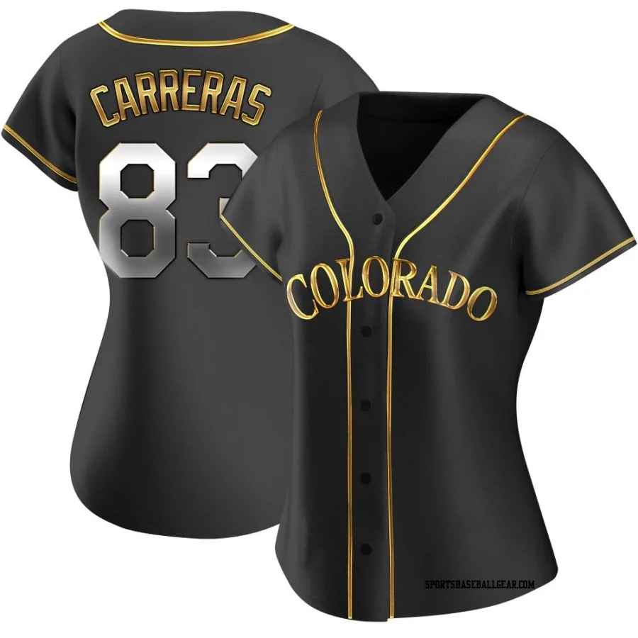 Julio Carreras Women's Colorado Rockies Black Golden Replica Alternate Jersey