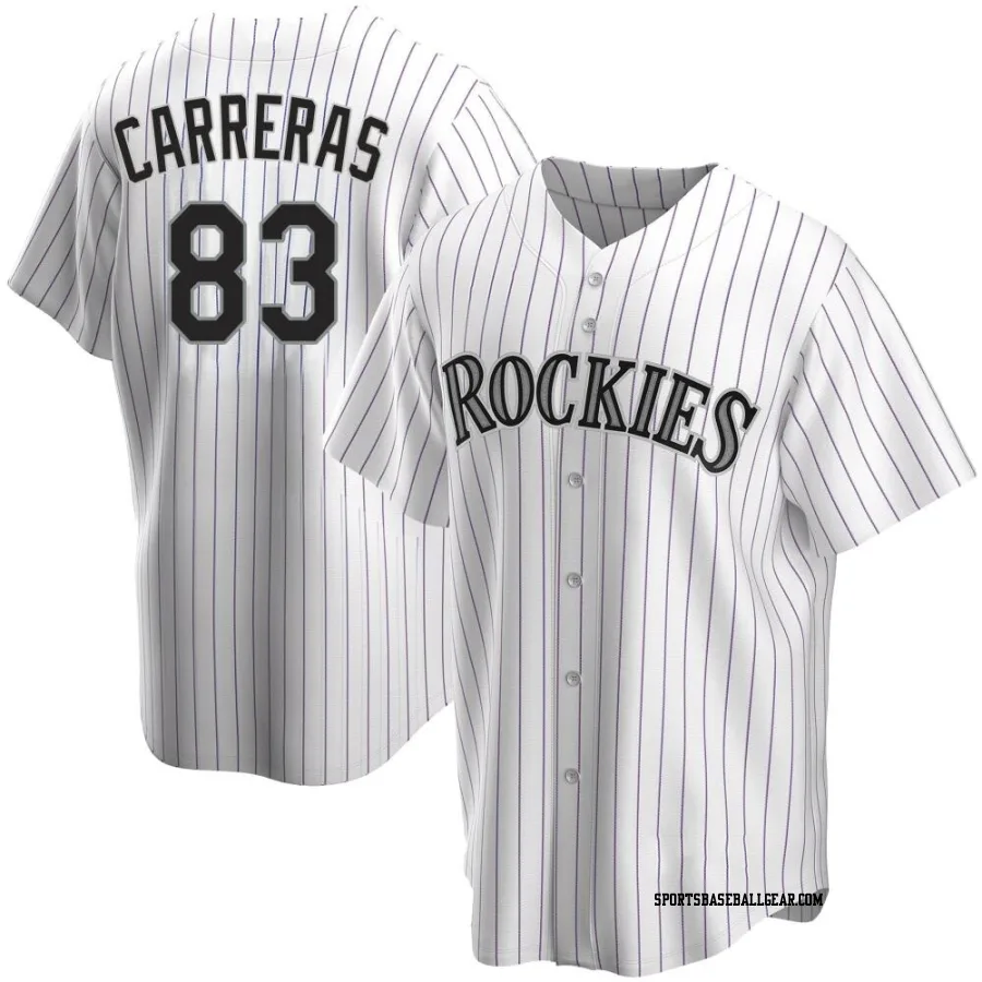 Julio Carreras Youth Colorado Rockies White Replica Home Jersey