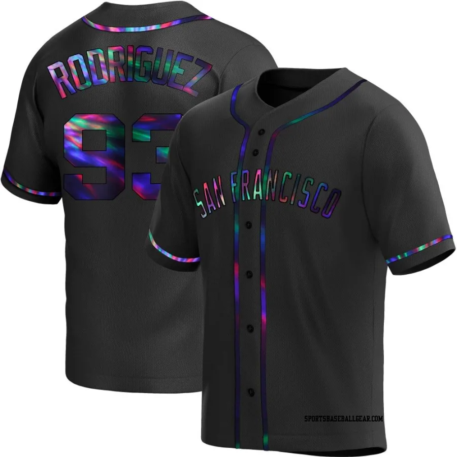 Julio Rodriguez Youth San Francisco Giants Black Holographic Replica Alternate Jersey