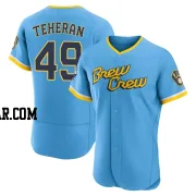 Julio Teheran Men's Milwaukee Brewers Blue Authentic Powder 2022 City Connect Jersey