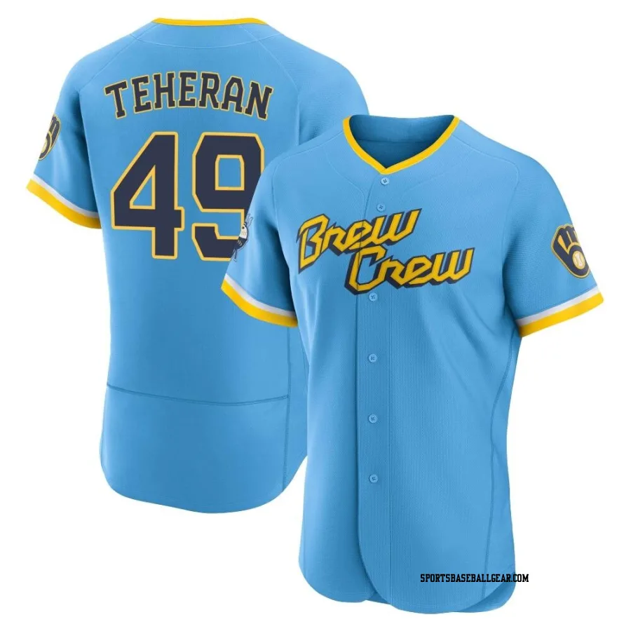 Julio Teheran Men's Milwaukee Brewers Blue Authentic Powder 2022 City Connect Jersey